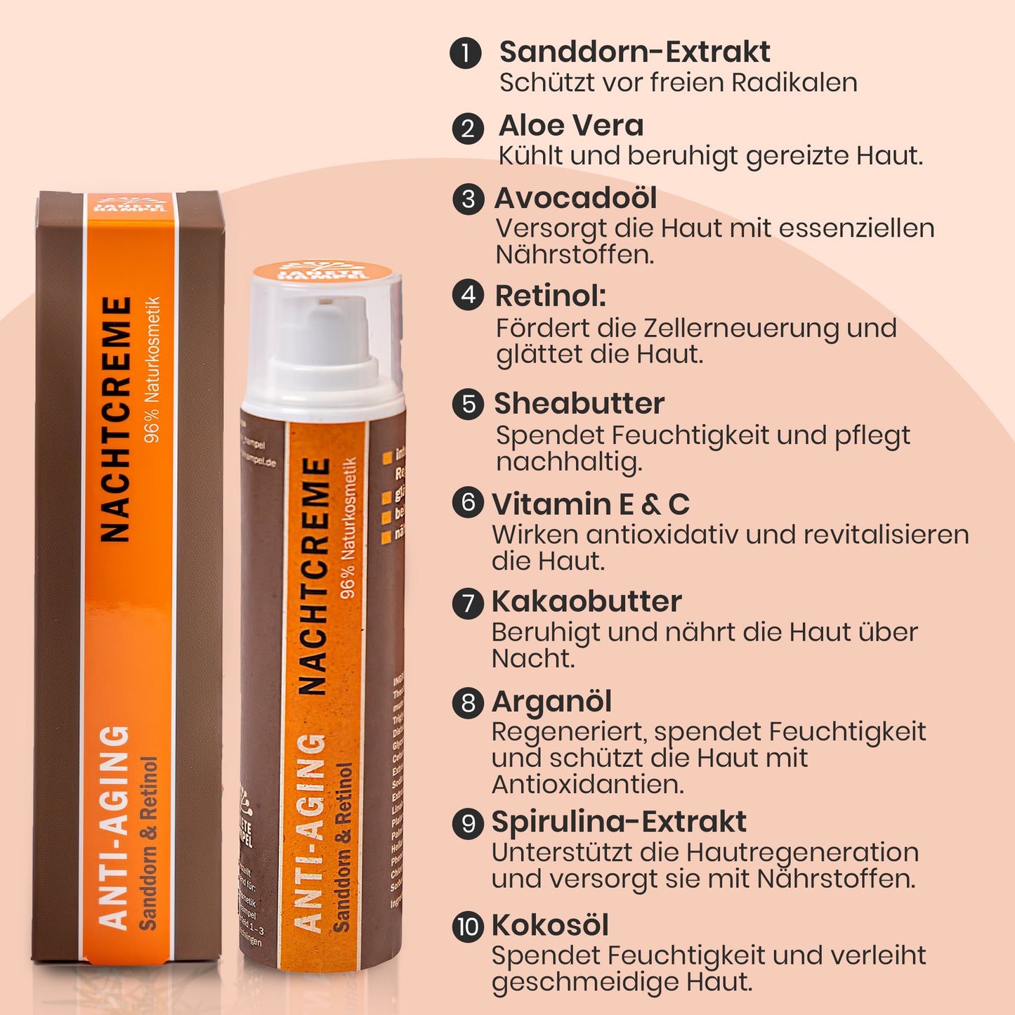 Anti-Aging Nachtcreme - Sanddorn & Retinol
